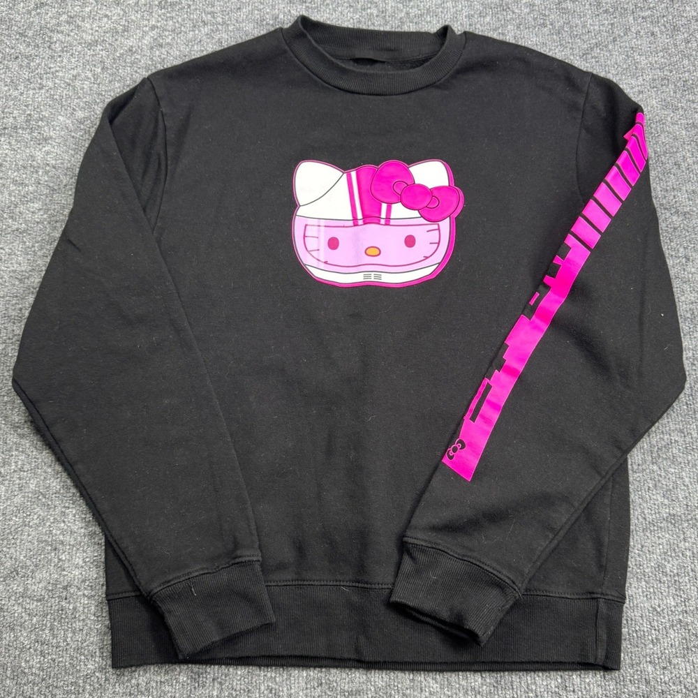 Sanrio Hello Kitty Sweatshirt Womens M Black Tokyo Speed‎ Racing Graphic